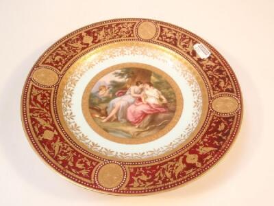 An early 20thC Vienna porcelain cabinet plate