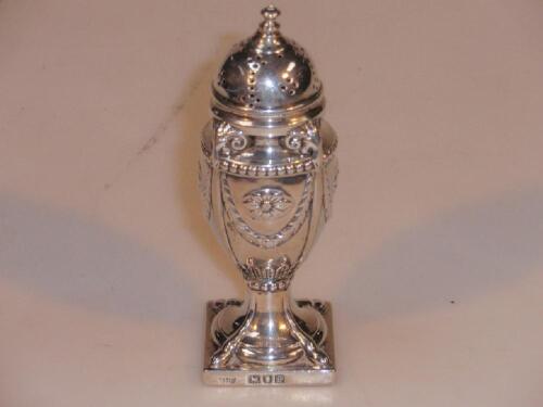 A late Victorian silver pepperette by Hawksworth