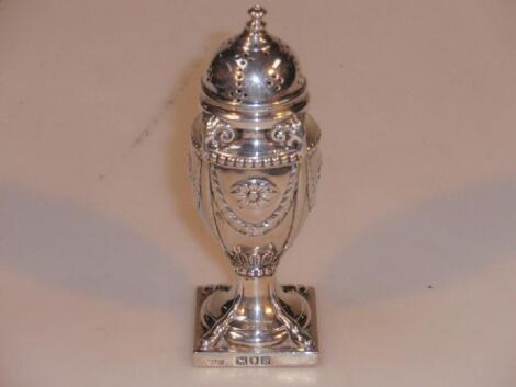 A late Victorian silver pepperette by Hawksworth