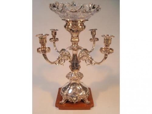 A Victorian silver plated table centrepiece