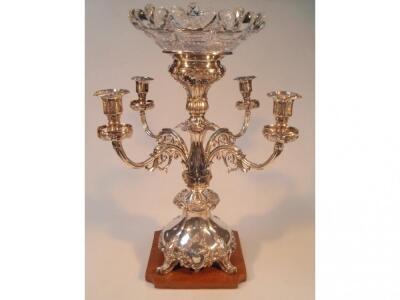 A Victorian silver plated table centrepiece