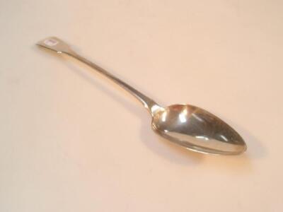 A George III silver fiddle pattern basting spoon