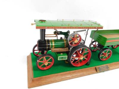 A Mamod TE1A customised traction engine, on a wooden stand with name plate, stand 64.5cm L. - 2