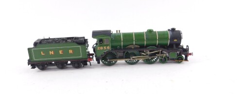 A kit built OO gauge B17/4 locomotive Grimsby Town, LNER green livery, no.2856, 4-6-0.