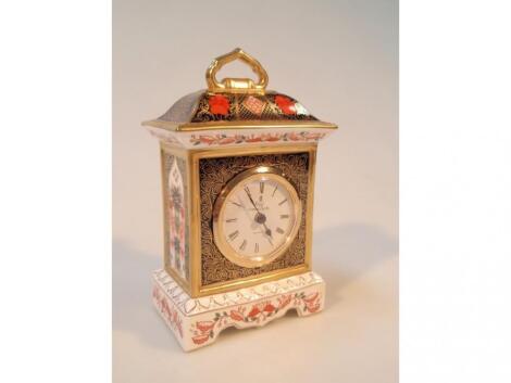 A Royal Crown Derby Old Imari pattern mantel clock