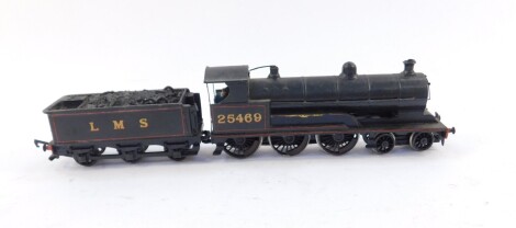 A kit built OO gauge locomotive, bears decal for North Western, LMS black livery, 25469, 4-6-0.