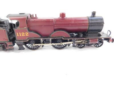 A kit built OO gauge LMS locomotive, red livery, 1122, 4-4-0. - 2