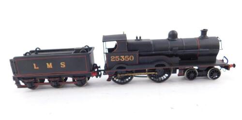 A kit built OO gauge locomotive, LMS black livery, 25350, 4-4-0.