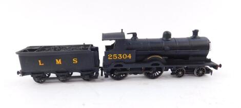 A kit built OO gauge LMS locomotive, 25304, 4-4-0.