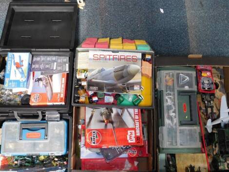 Airfix kits, some boxed, further kits, figures, paints, and sundry toys. (qty)