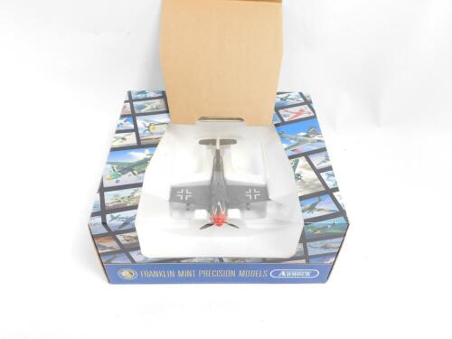 A Franklin Mint die cast model of a Messerschmitt BF109F, Werner Molders, B11F028, scale 1:48, boxed.