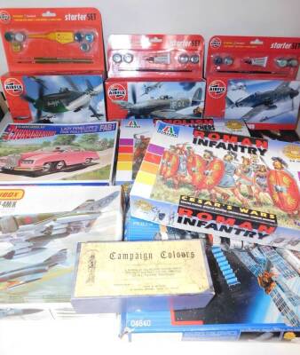 Airfix and other model kits, paints, etc. most boxed. (qty)