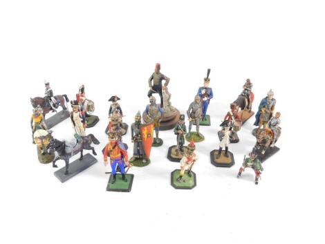 Painted die cast lead figures of Napoleonic Soldiers, Medieval Knights, General Gordon of Khartoum, and sundries, (qty).