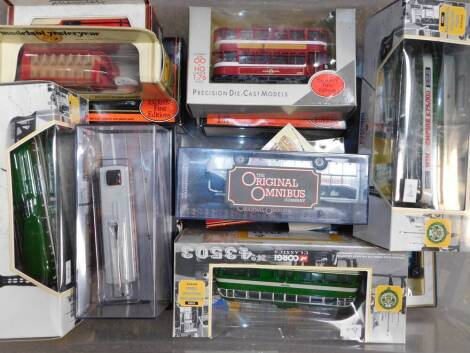 Corgi die cast vehicles, including Classics, trams and buses, all boxed. (qty)