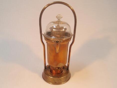 A late 19thC patent brass coffee percolator