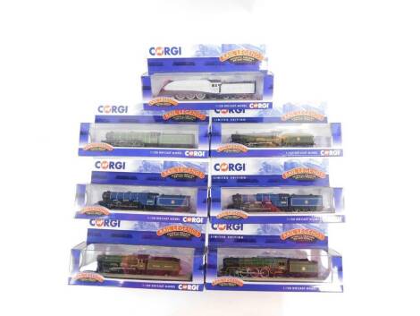 Corgi Rail Legends die cast models, boxed, comprising Nunney Castle, Silver Link, Windsor Castle, Prince of Wales, Call Boy, Trico, and Charles Dickens. (7)