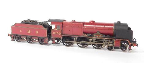 A kit built locomotive The Green Howards, LMS red livery, 4-6-0, 6133.