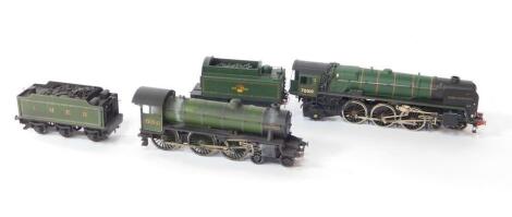 A kit built OO gauge locomotive Owen Glendower, British Rail green livery, 4-6-2, 70010, together with an LNER locomotive Blackbuck, green livery, 4-6-0, 1006 (2).