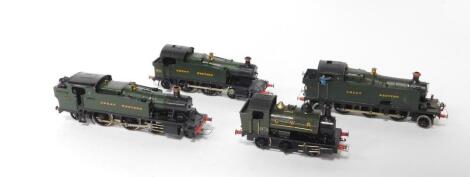 Four kit built OO gauge locomotives, Great Western green livery, comprising 3916, 6144, 4600 and 1363.