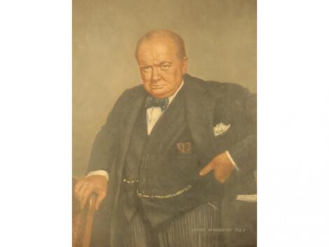 Robin Wheeldon. Half length portrait of Sir Winston Churchill