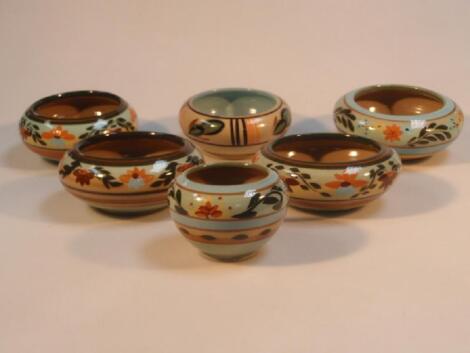 Six Hartrox pottery bowls