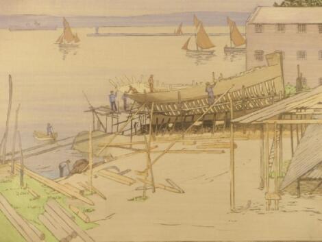 Ethel Kirkpatrick (19th/20thC). Boat building