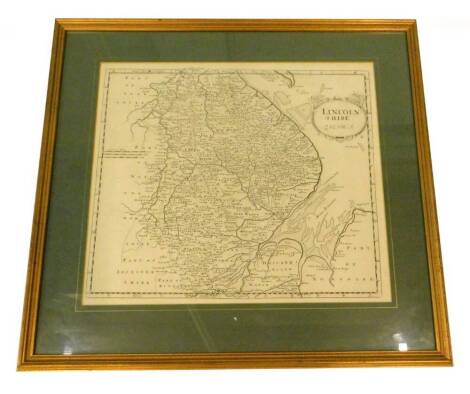 After Robert Morden. Country map of Lincolnshire, uncoloured, 39cm x 42cm.