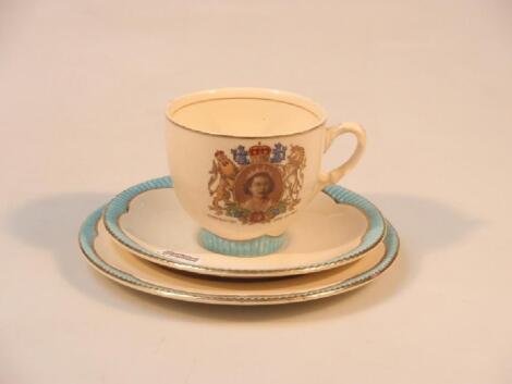 A Clarice Cliff Queen Elizabeth II Coronation cup