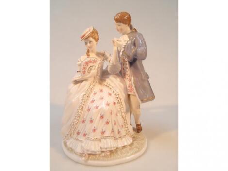 A Royal Worcester figure - 'The Tryst'