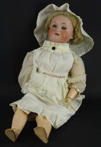 A Heubach Koppelsdorf number 250 bisque headed doll, with composition limbs etc., 52cm L.