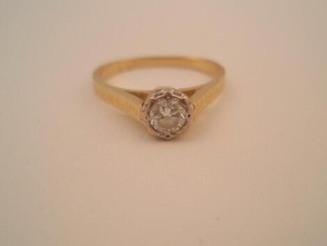 A solitaire diamond ring