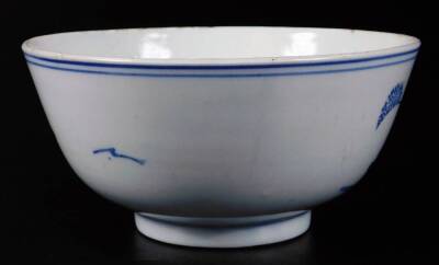 A Chinese blue and white porcelain bowl, of circular form, decorated with many bearded sages, on a circular foot, 12cm Dia. - 3