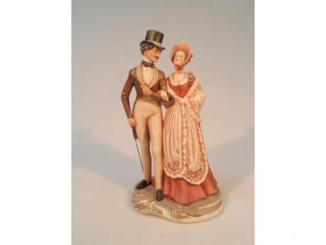 A Capo di Mont? limited edition figure of a society couple