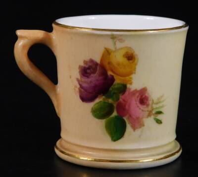 A Royal Worcester blush ivory miniature mug, puce factory mark, c1900, 3cm H - 2