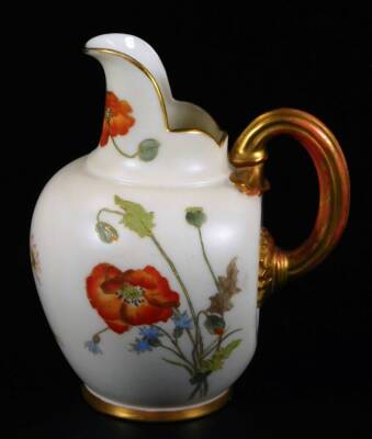 A Royal Worcester blush ivory jug, shape code 1094, puce factory mark, 1892, 14cm H. - 3