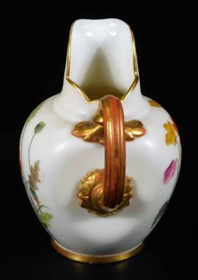 A Royal Worcester blush ivory jug, shape code 1094, puce factory mark, 1892, 14cm H. - 4