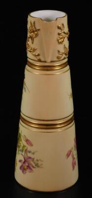 A Royal Worcester blush ivory jug, shape code 1047, puce factory mark, c1900, 20cm H. - 2