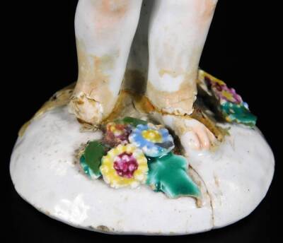 A pair of Bow Porcelain Gardener figures, c1768, of cherubs with baskets, 14cm H. (2) - 9