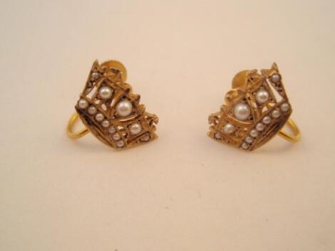 A pair of Coronation souvenir ear-rings