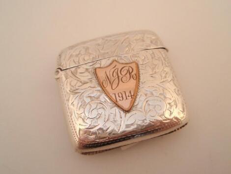 A late Victorian silver Vesta case