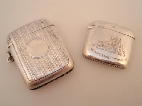 An Edwardian VII silver Vesta case