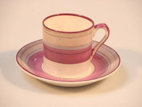 A Graves pottery coffee set of six cans and six saucers