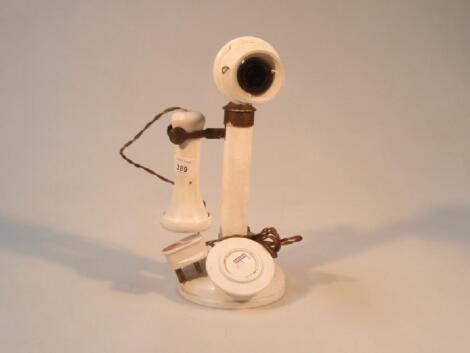 A vintage candlestick telephone