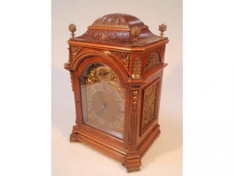 A German walnut bracket clock