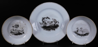 A part Minton Service pattern no. 191, including six coffee cans, three cups, two saucers, saucer dish and sucrier base, sepia monochrome painted landscape. (12) - 2