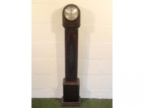 A 1930's beaded oak cased Grandmother clock