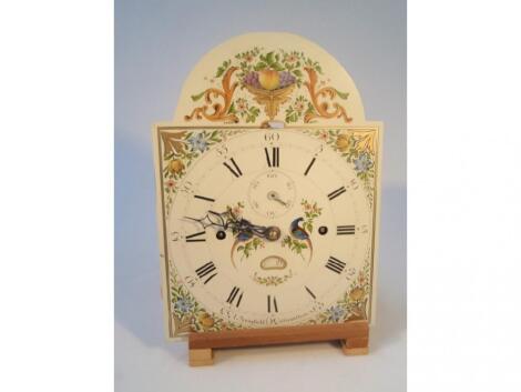 A painted longcase clock dial marked for Lewis Springfield