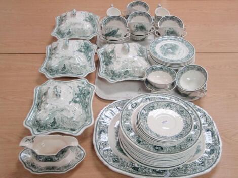 A Mason's ironstone dinner service in the Masons game birds pattern comprising