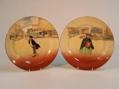 A pair of Royal Doulton Dickens ware plates