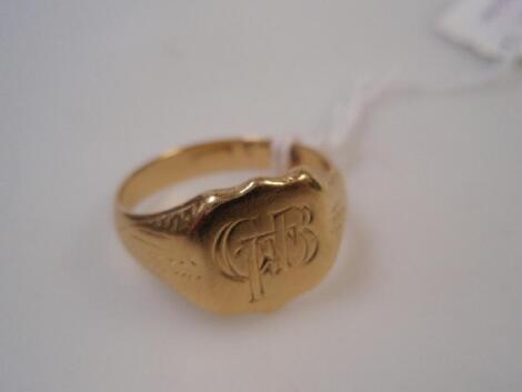 A gentleman's 18ct gold signet ring